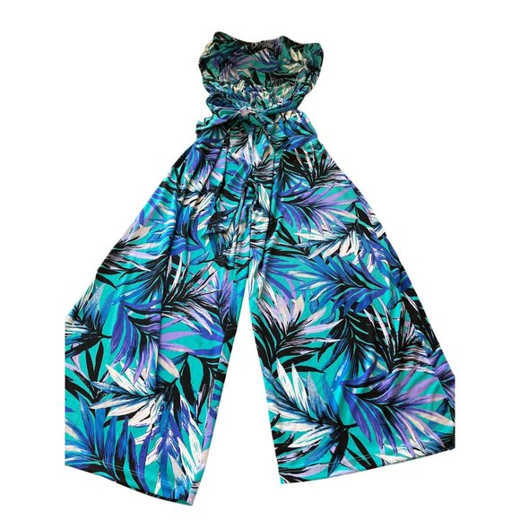 Simply Styled by Sears woman’s blue purple black white strapless pantsuit sz M - Picture 1 of 10